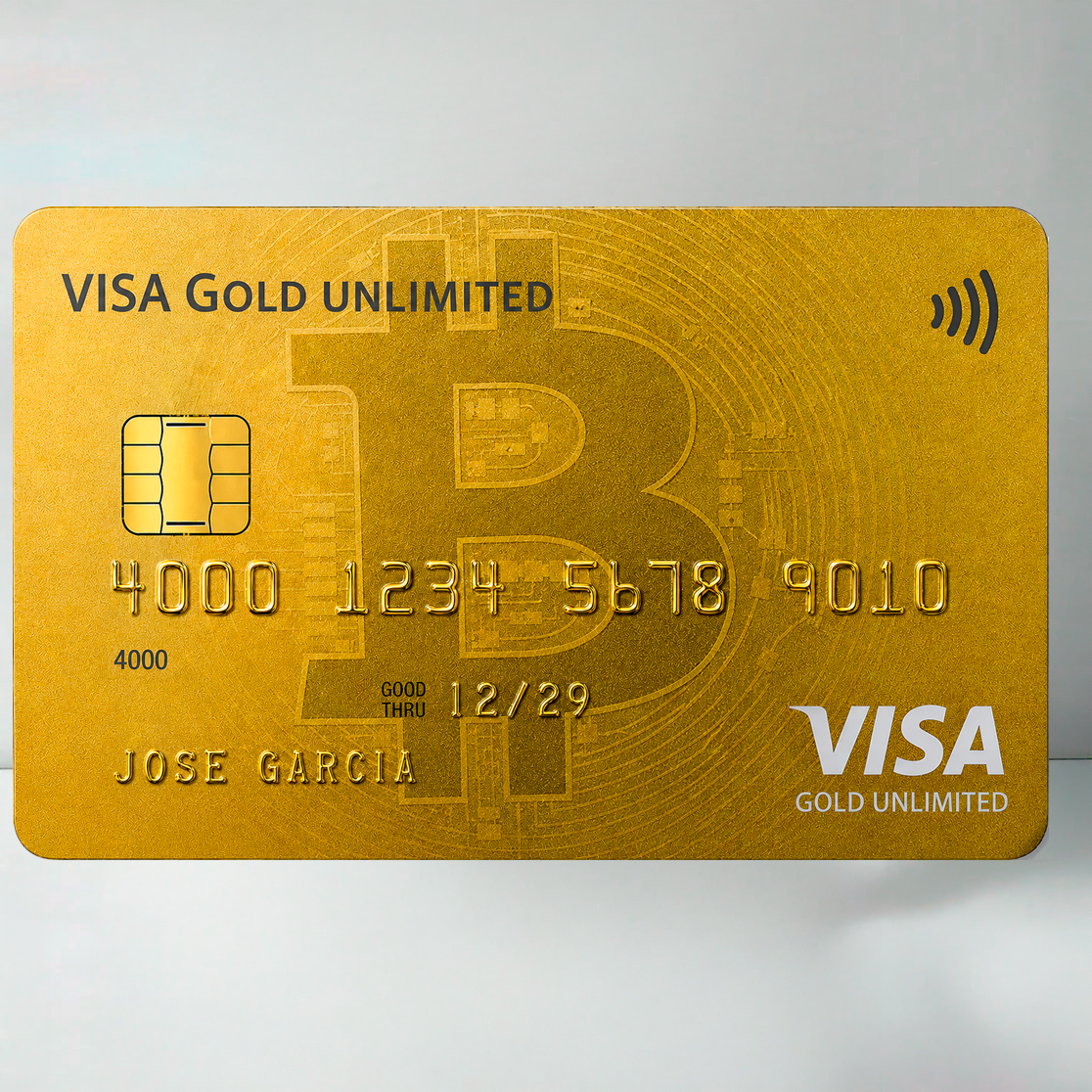 Tarjeta de Credito Bitcoin Gold Personalizada